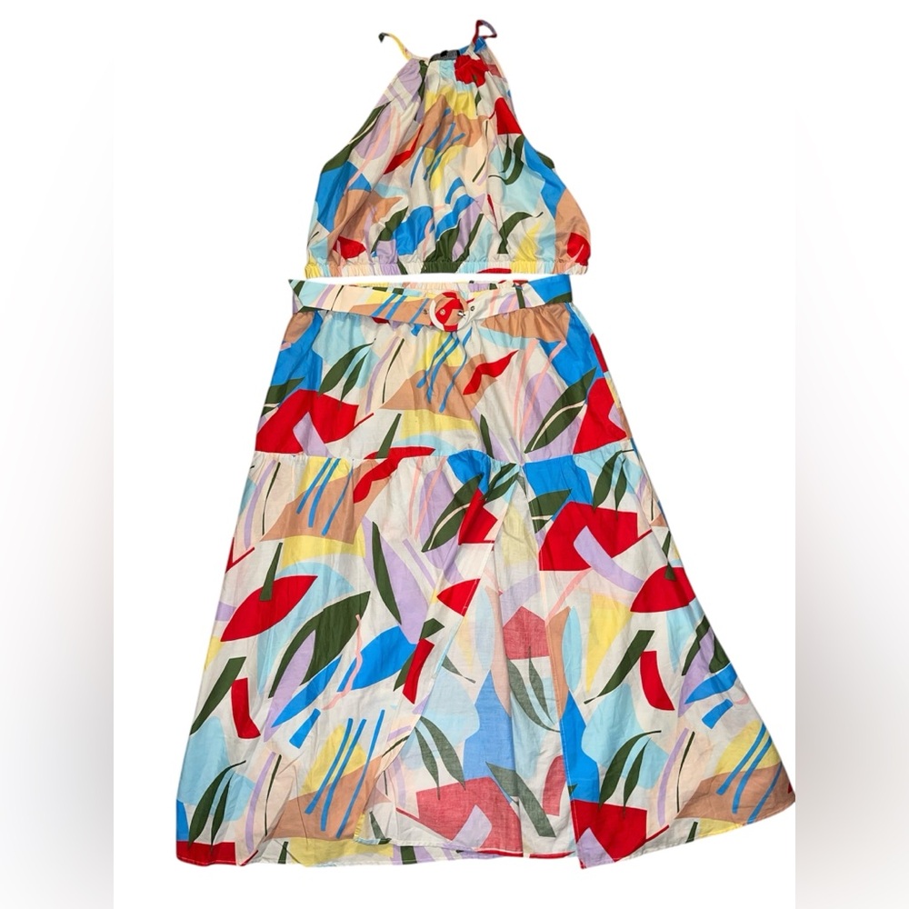 Eloquii Multicolor Abstract Maxi Skirt